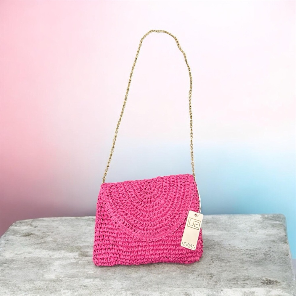 Urban Expressions Fuchsia Woven Crossbody Bag